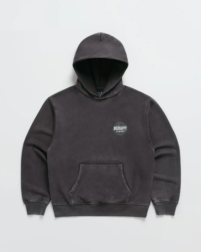 Madhappy And Gap Globe Hoodie Jet - Image 2