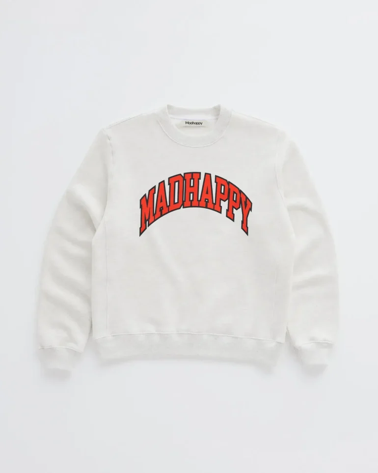 Madhappy White Campus Fleece Crewneck - Image 3